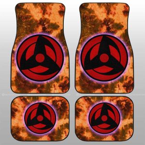 Obito Mangekyo Sharingan Car Floor Mats Custom Tie Dye Style