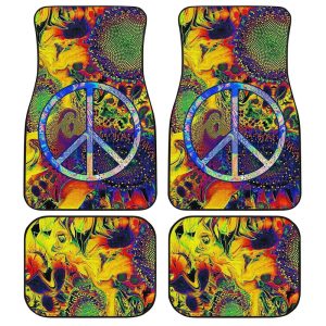 Peace Car Floor Mats Custom Love Peace Flower Car Accessories