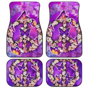 Peace Sign Car Floor Mats Custom Flower Butterfly Car Accessories