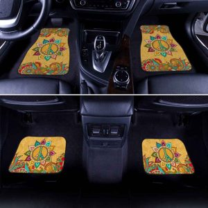 Peace Symbol Mandala Car Floor Mats Custom Yoga Car Accessories