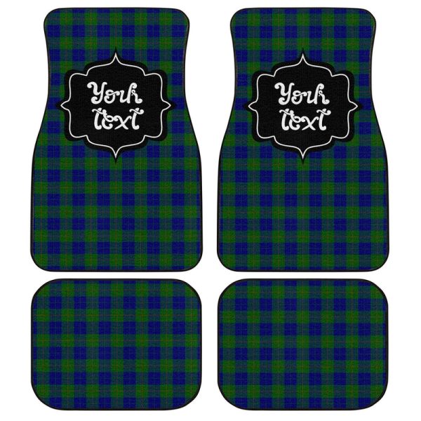 Personalized Barclay Tartan Car Floor Mats Custom Name Car Accessories