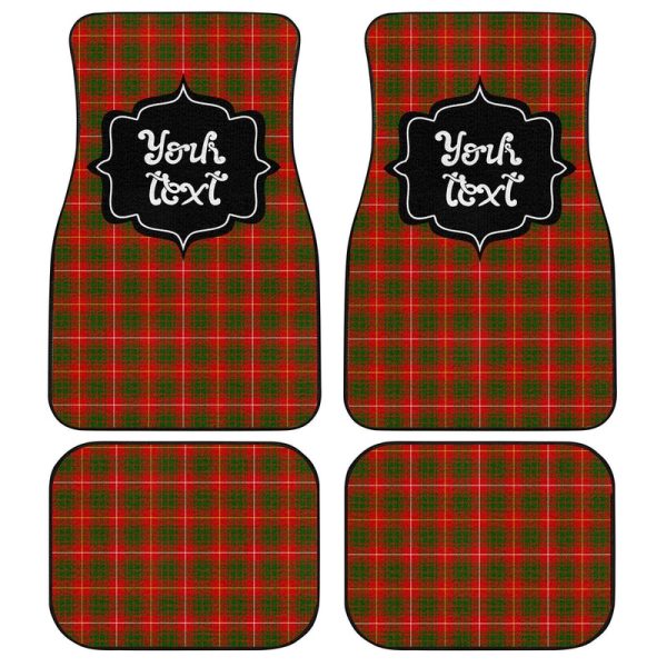 Personalized Bruce Tartan Car Floor Mats Custom Name Car Accessories