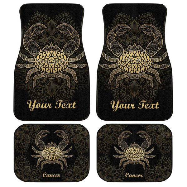 Personalized Cancer Car Floor Mats Custom Zodiac Sign Cancer Car Accessories