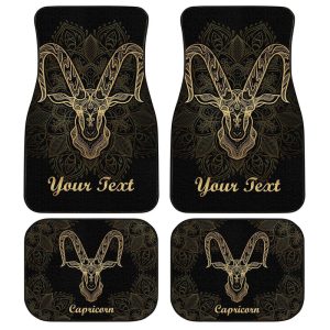 Personalized Capricorn Car Floor Mats Custom Name Zodiac Car Accessories