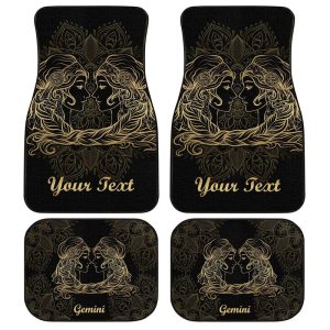 Personalized Gemini Car Floor Mats Custom Zodiac Sign Gemini Car Accessories