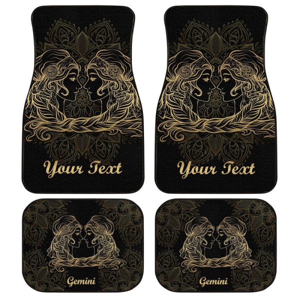 Personalized Gemini Car Floor Mats Custom Zodiac Sign Gemini Car Accessories