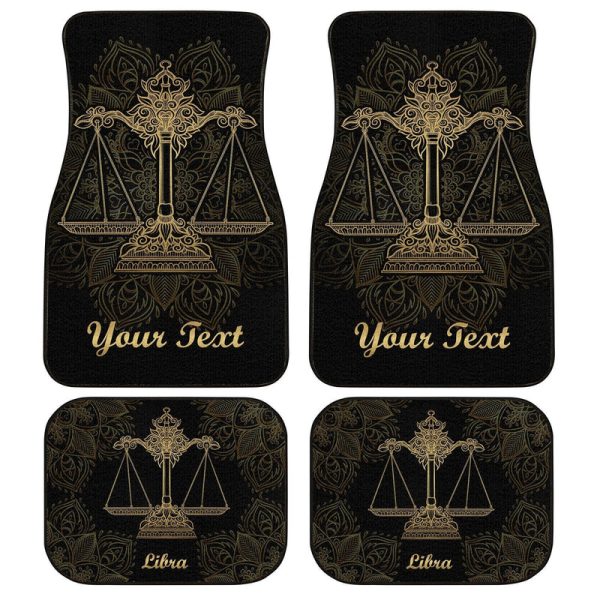 Personalized Libra Car Floor Mats Custom Zodiac Sign Libra Car Accessories