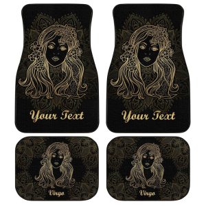 Personalized Name Virgo Car Floor Mats Custom Zodiac Sign Virgo Car Accessories