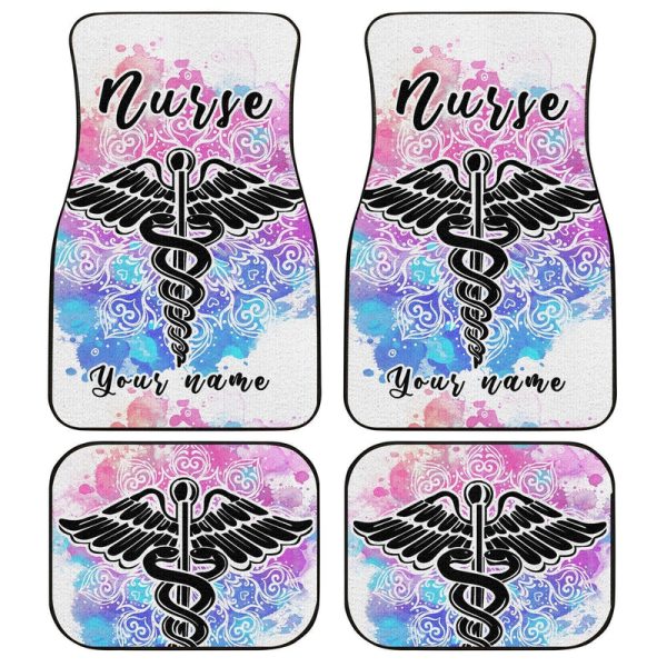 Personalized Nurse Car Floor Mats Custom Mandala Car Accessoories For Nurse