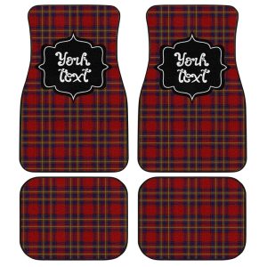 Personalized Oliver Tartan Car Floor Mats Custom Name Car Accessories