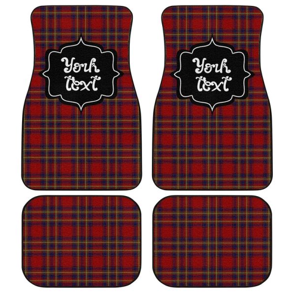 Personalized Oliver Tartan Car Floor Mats Custom Name Car Accessories