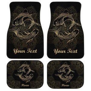 Personalized Pisces Car Floor Mats Custom Zodiac Sign Pisces Car Accessories