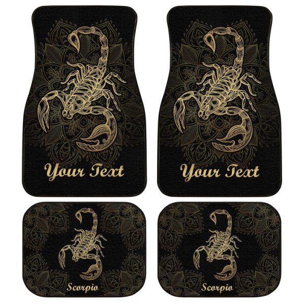 Personalized Scorpio Car Floor Mats Custom Zodiac Sign Scorpio Car Accessories