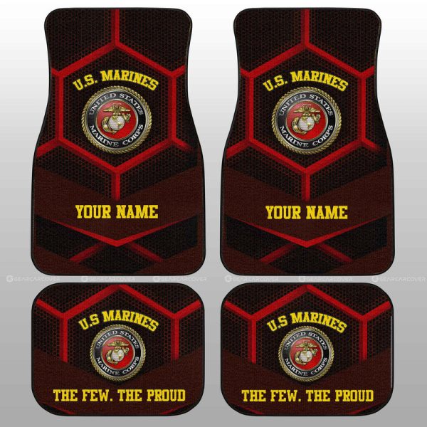 Personalized U.S. Marine Corps Car Floor Mats Customized Name US Military Car Accessories