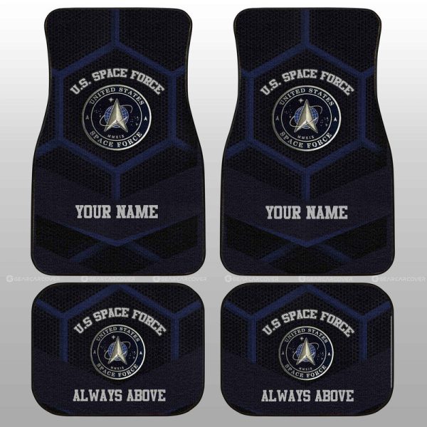 Personalized U.S. Space Force Military Car Floor Mats Custom Name Car Accessories