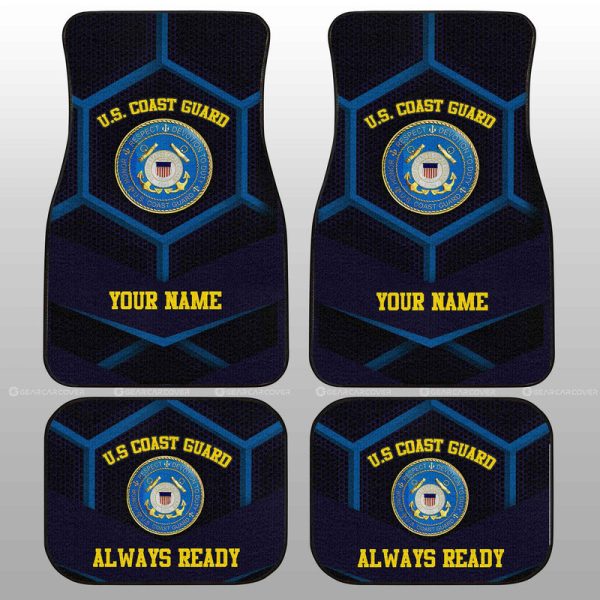 Personalzied U.S. Coast Guard Car Floor Mats Customized Name US Military Car Accessories