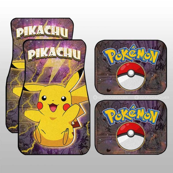 Pikachu Car Floor Mats Custom Anime Galaxy Manga Style