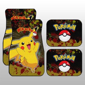 Pikachu Car Floor Mats Custom Tie Dye Style Anime Car Accessories