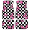 Pink Butterfly Car Floor Mats Custom Checkerboard Car Accessories