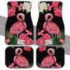 Pink Flamingo Car Floor Mats Custom Tropical Flower Car Interior Accessories