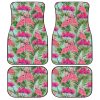 Pink Flamingo Car Floor Mats Custom Tropical Leaf Car Accessories