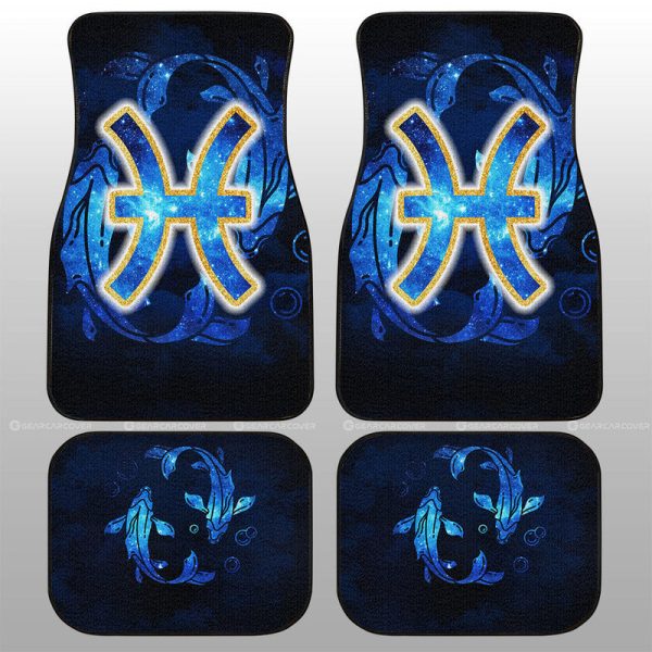 Pisces Car Floor Mats Custom Name Zodiac Car Accessories