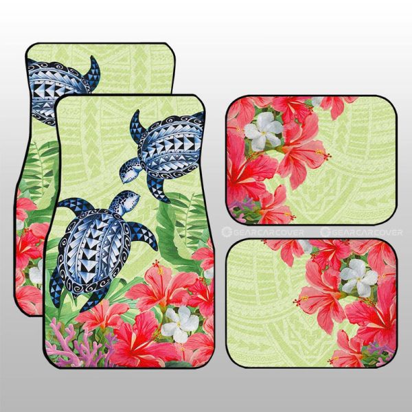 Polynesian Turtle Car Floor Mats Custom Flowers Car Accessories