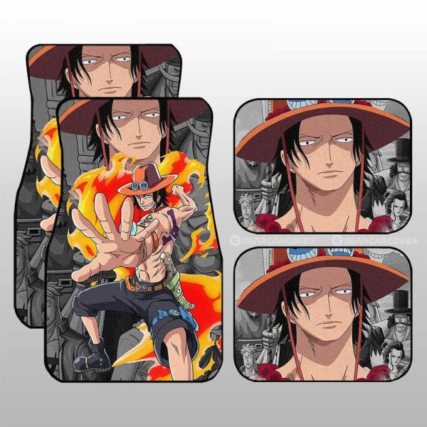 Portgas Ace Car Floor Mats Custom Anime One Piece Car Accessories