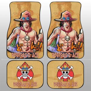 Portgas D Ace Car Floor Mats Custom One Piece Anime Car Accessories