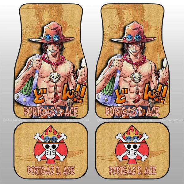 Portgas D Ace Car Floor Mats Custom One Piece Anime Car Accessories