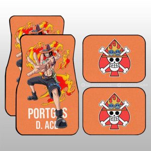 Portgas D. Ace Car Floor Mats Custom Anime Car Accessories For One Piece Fans