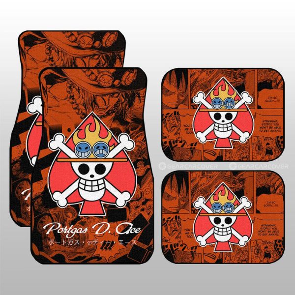 Portgas D. Ace Car Floor Mats Custom Manga For Fans Car Accessories