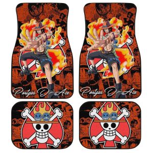 Portgas D. Ace Car Floor Mats Custom One Piece Anime