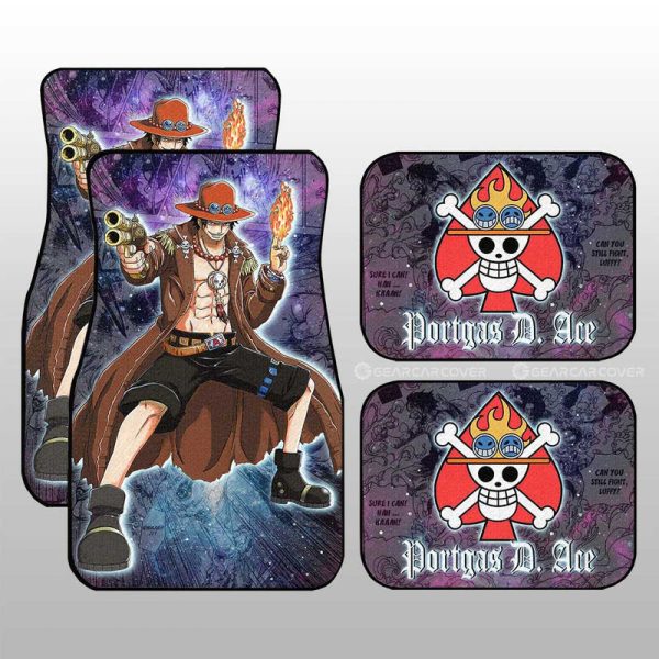 Portgas D. Ace Car Floor Mats Custom One Piece Anime Car Accessories Manga Galaxy Style