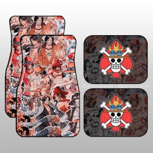 Portgas D. Ace Funny Car Floor Mats Custom Anime Car Accessories For One Piece Fans