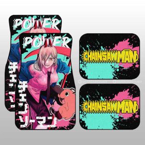 Power Car Floor Mats Custom Chainsaw Man Anime Car Accessories