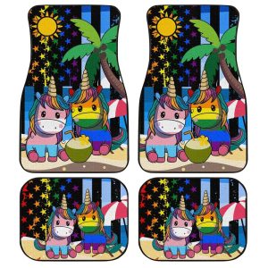 Pride LGBT Car Floor Mats Custom American Flag Unicorn Summer Car Accessories LGBT