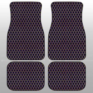 Purple Pattern Car Floor Mats Custom Honeycomb Background Car Accessories