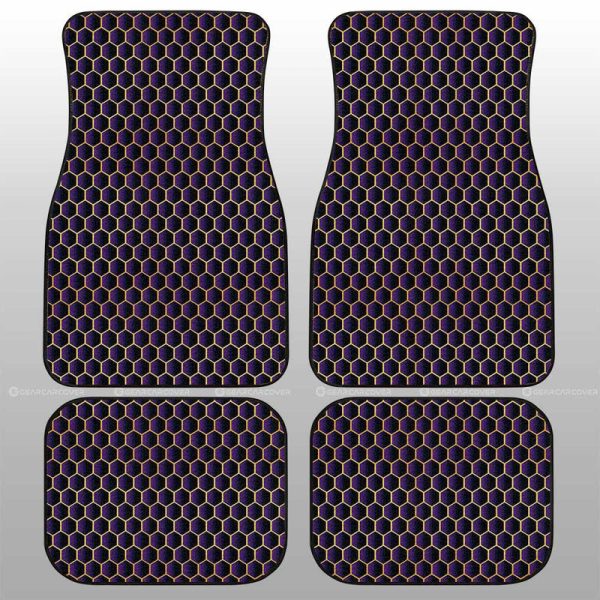 Purple Pattern Car Floor Mats Custom Honeycomb Background Car Accessories