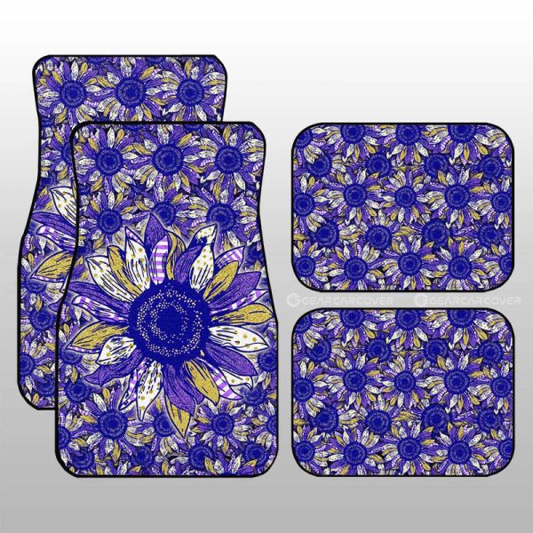 Purple Sunflower Car Floor Mats Custom Car Accessories