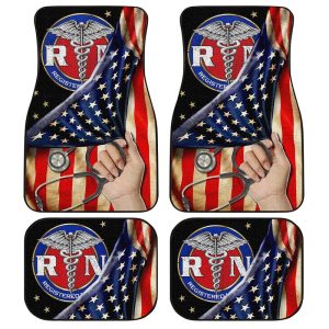 RN Nurse Car Floor Mats Custom American Flag Car Accessories