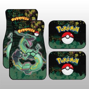 Rayquaza Car Floor Mats Custom Tie Dye Style Anime Car Accessories