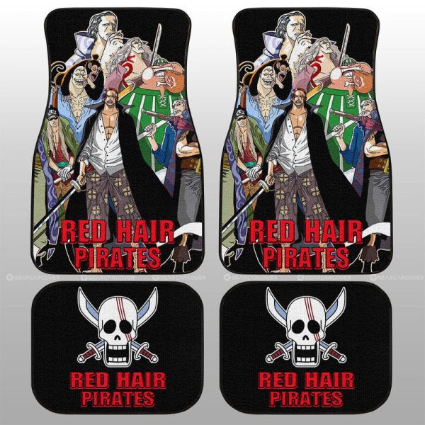 Red Hair Pirates Car Floor Mats Custom One Piece Anime Car Accessories