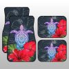 Red Hibiscus Flowers Car Floor Mats Custom Turtle Animal Car Accessories