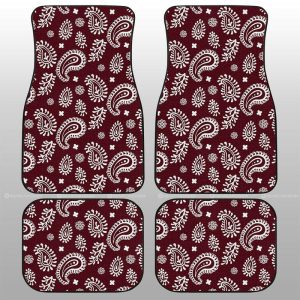 Red Paisley Pattern Car Floor Mats Custom Car Accessories