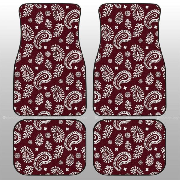 Red Paisley Pattern Car Floor Mats Custom Car Accessories