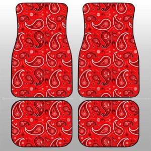 Red Paisley Pattern Car Floor Mats Custom Car Accessories