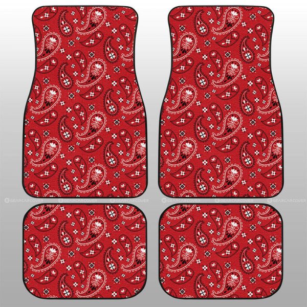 Red Paisley Pattern Car Floor Mats Custom Car Accessories