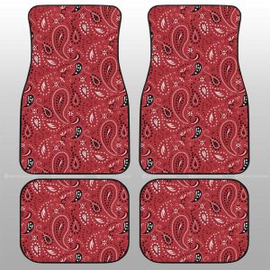 Red Paisley Pattern Car Floor Mats Custom Car Accessories