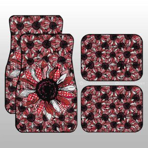 Red Sunflower Car Floor Mats Custom Car Accessories